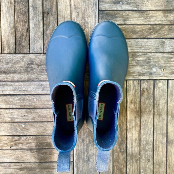 Hunter Original Chelsea Rain Boots – Navy Blue – Women’s Size 10 (Excellent Cond - Picture 2 of 5